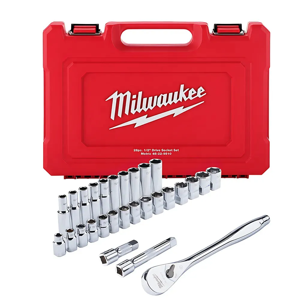 28 pc. 1/2 in. Socket Wrench Set (Metric)