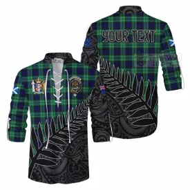 Abercrombie Crest Tartan Ghillie Kilt Shirt with New Zealand Silver Fern Half Style