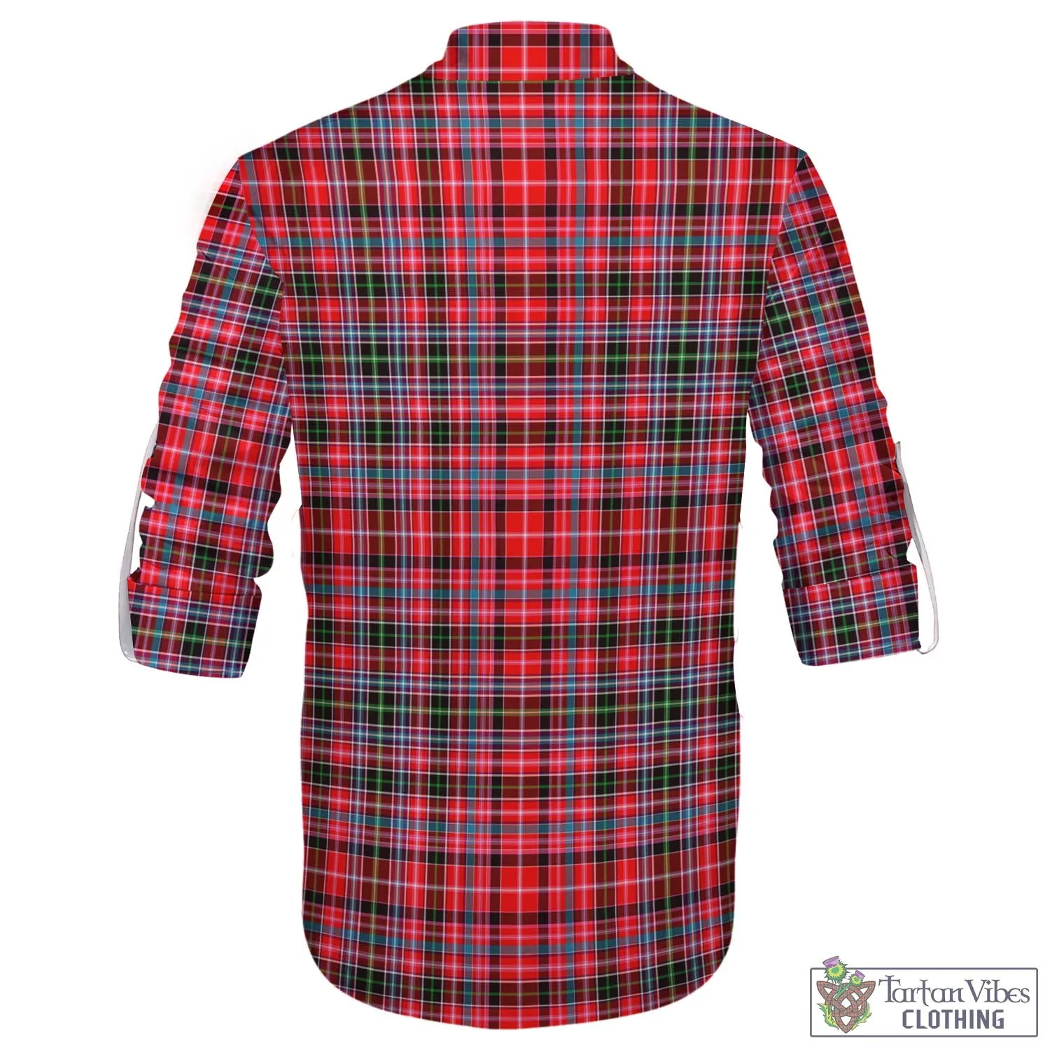 Aberdeen District Tartan Men's Scottish Traditional Jacobite Ghillie Kilt Shirt