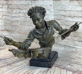 Art Decor Original Dwight Massive Clarinet Player Jazz Blue Song Bronze Sculpture