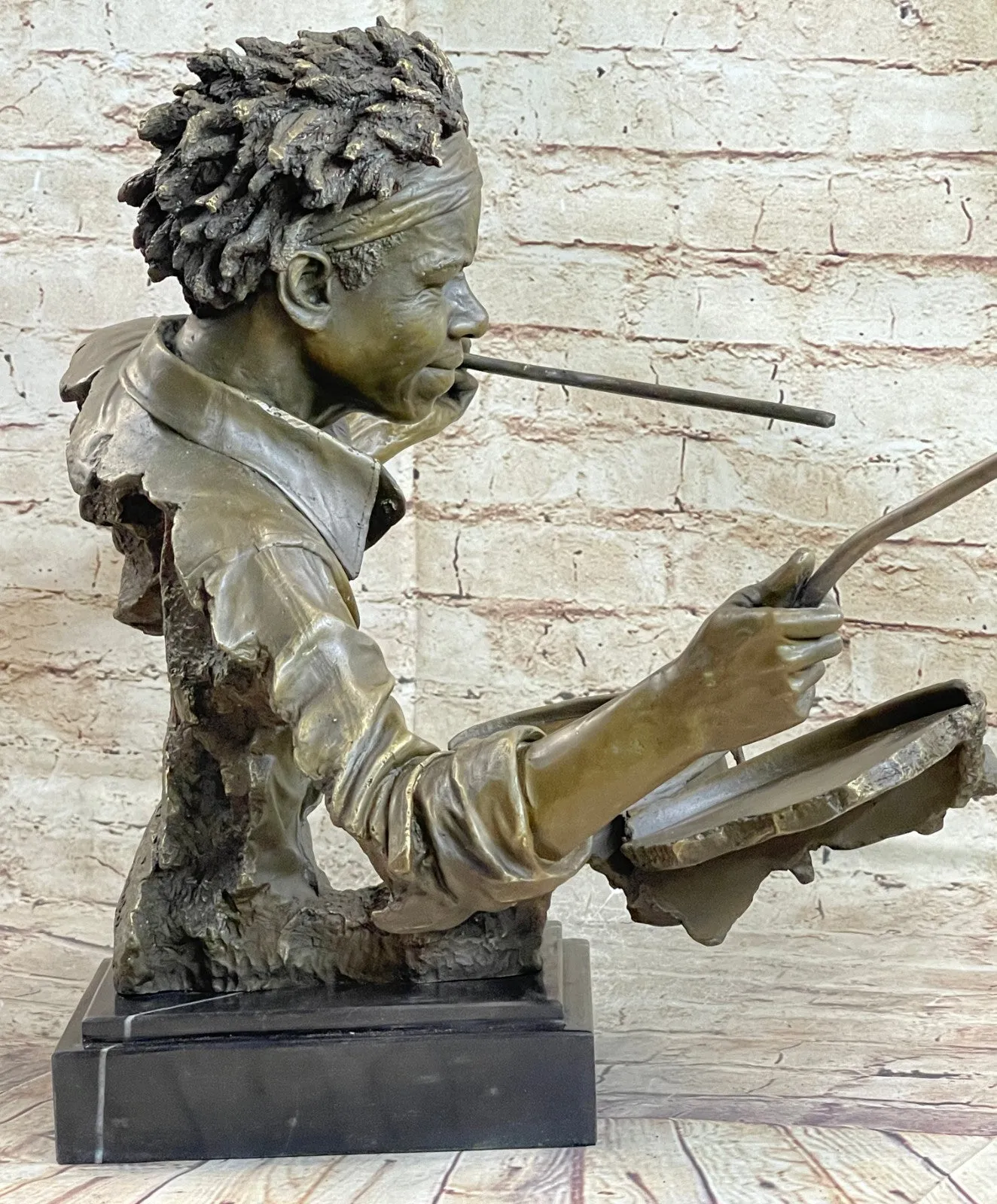 Art Decor Original Dwight Massive Clarinet Player Jazz Blue Song Bronze Sculpture