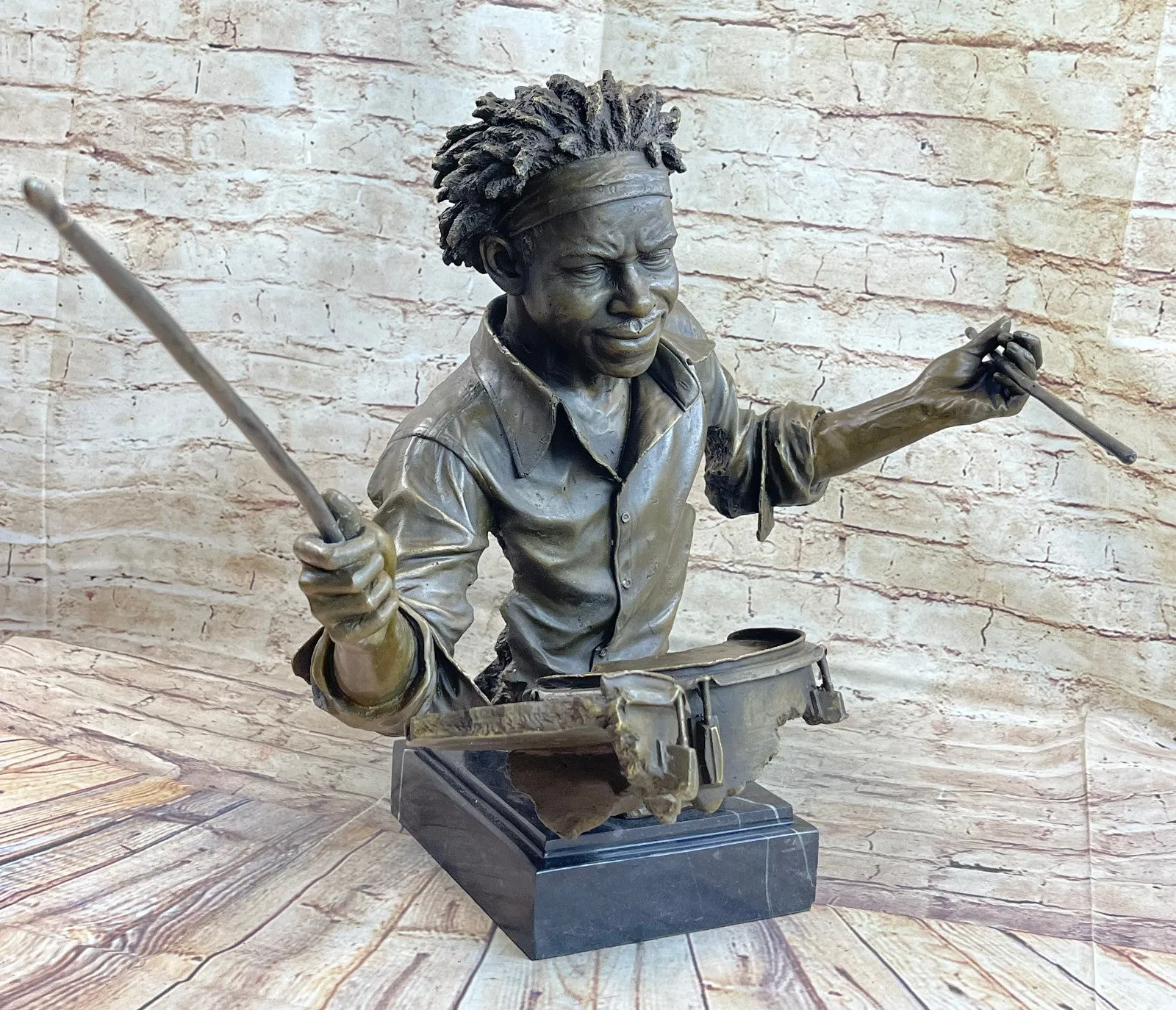 Art Decor Original Dwight Massive Clarinet Player Jazz Blue Song Bronze Sculpture