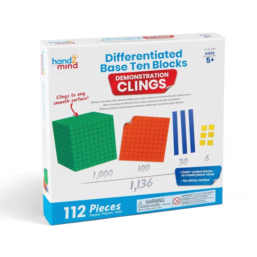 Base Ten Blocks Demonstration Clings: 112pc