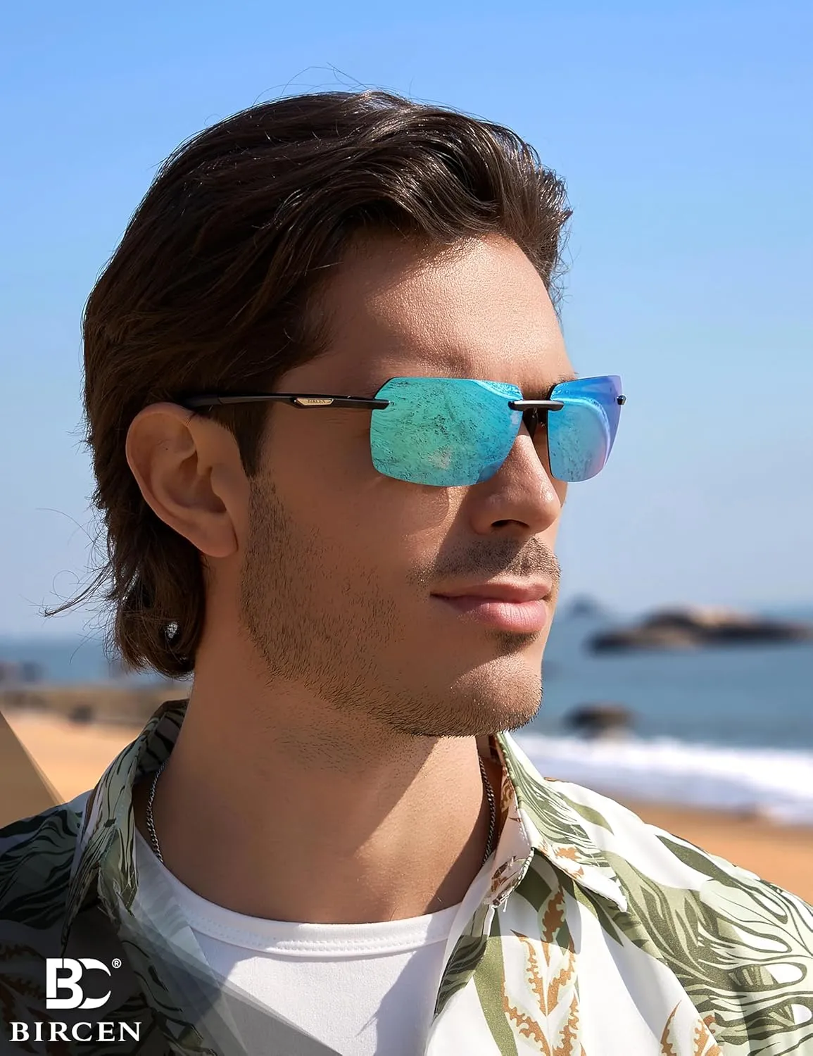 BIRCEN Polarized Sunglasses for Men - UV Protection Sports Sun Glasses Classic Black Shades for Driving Fishing