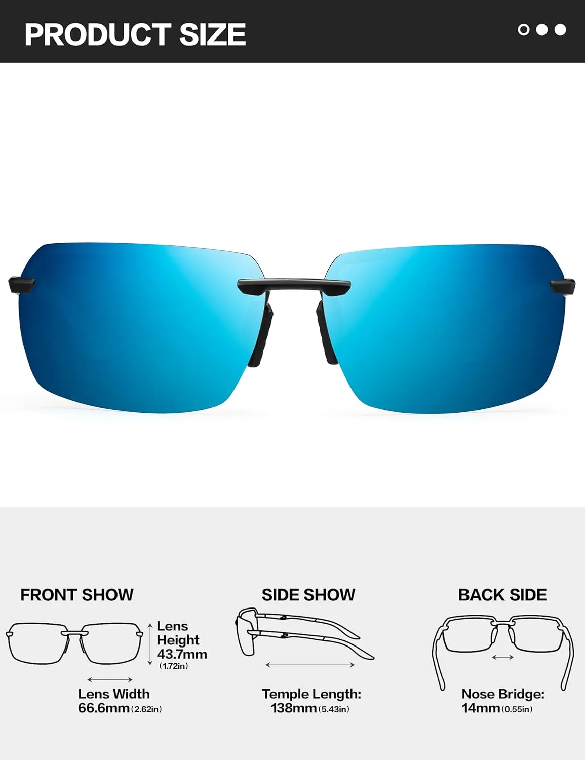 BIRCEN Polarized Sunglasses for Men - UV Protection Sports Sun Glasses Classic Black Shades for Driving Fishing