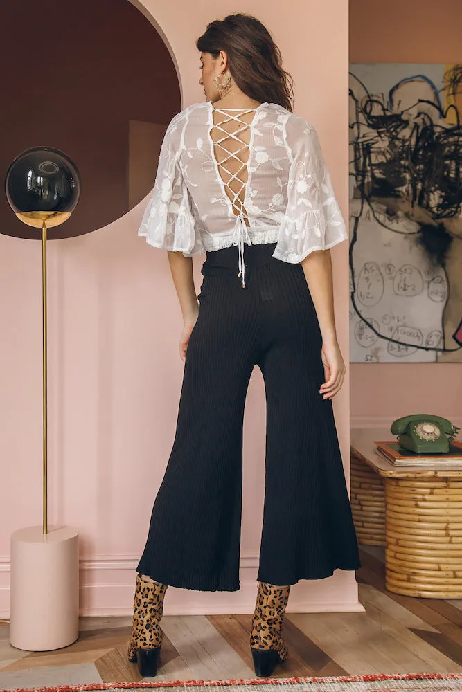 Dominique Crop Top White