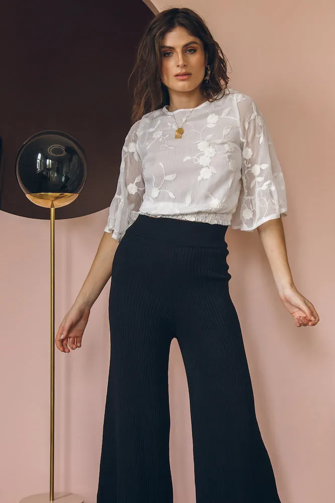Dominique Crop Top White