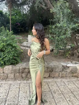 Elegan Olive Green Dress