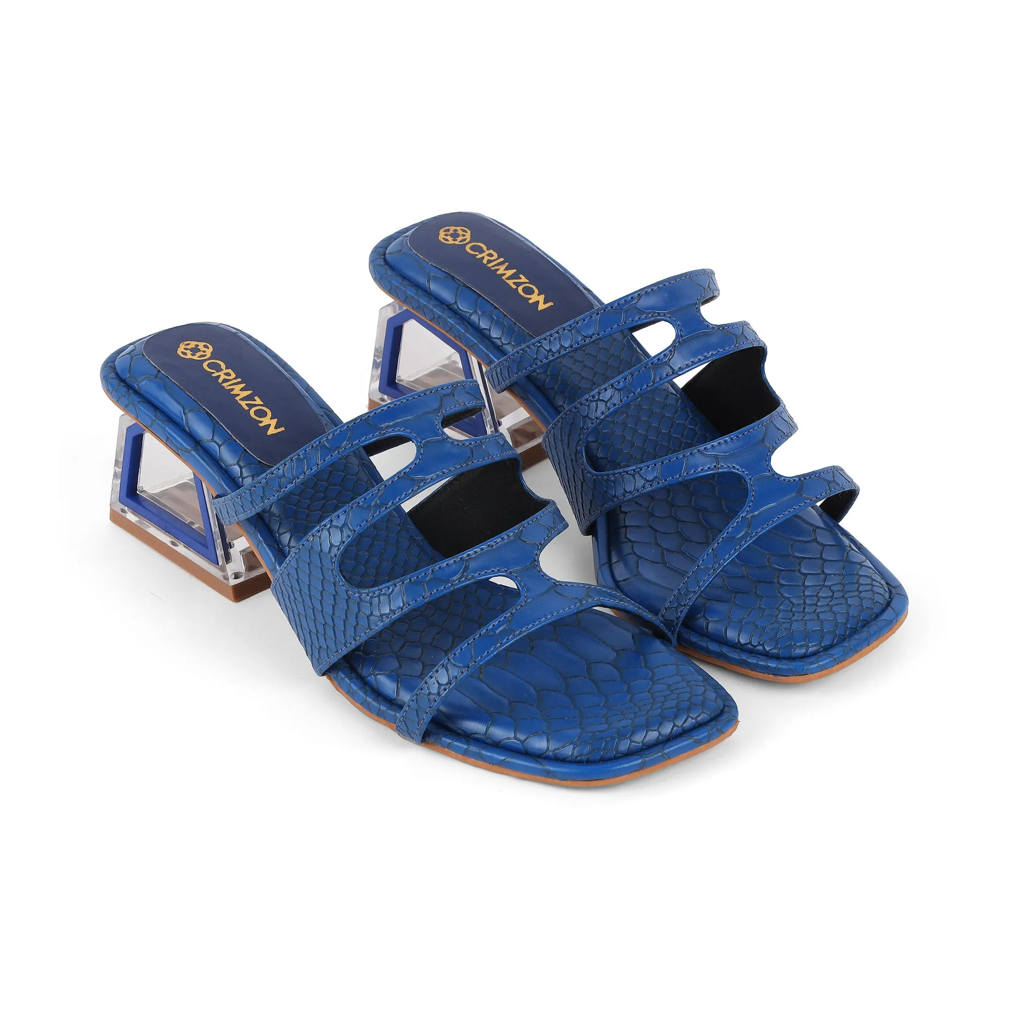 FRIDA- BLUE BLOCK HEELS