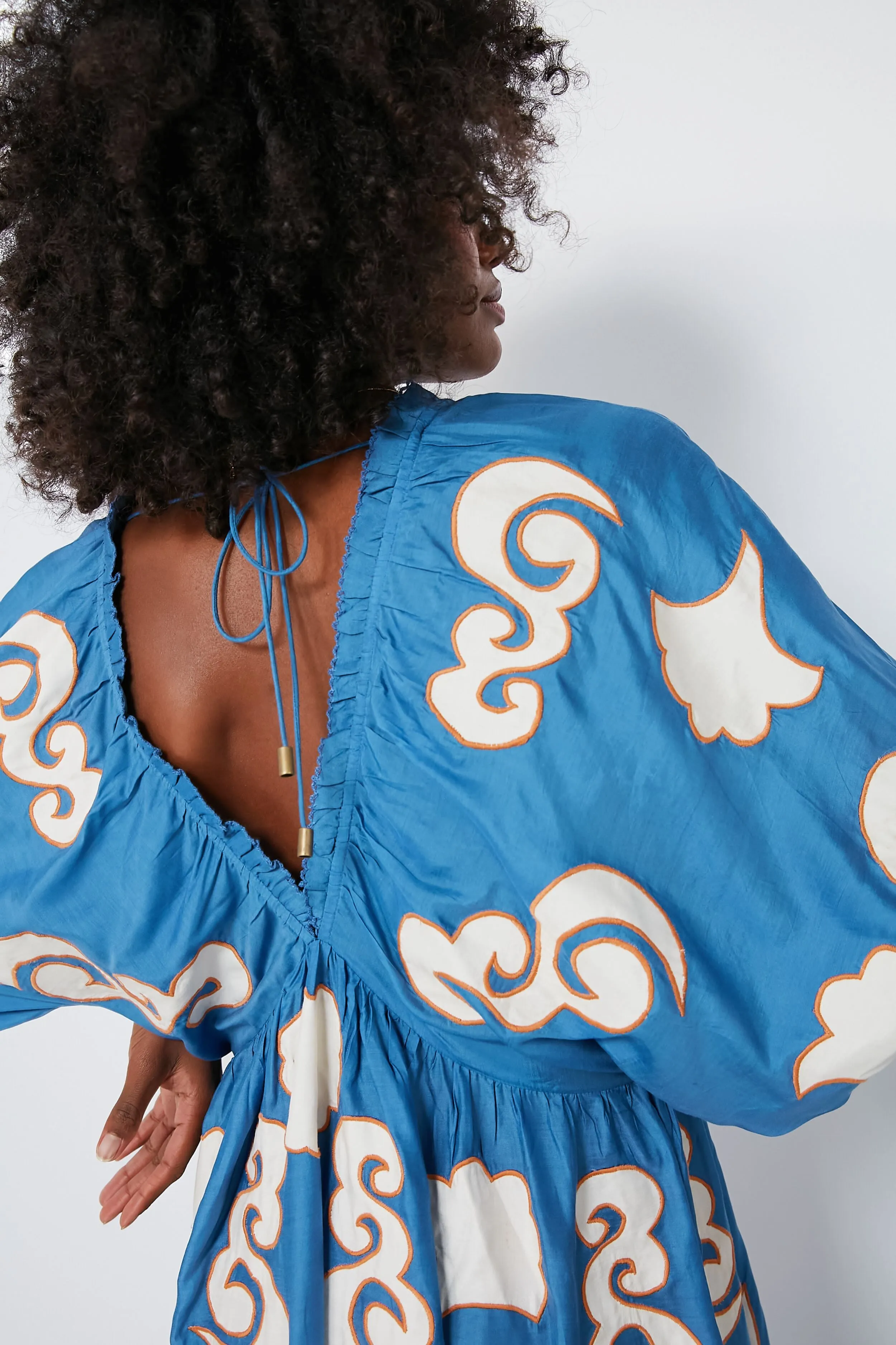 Gagan Sky Lucia Patch Embroidered Maxi Dress
