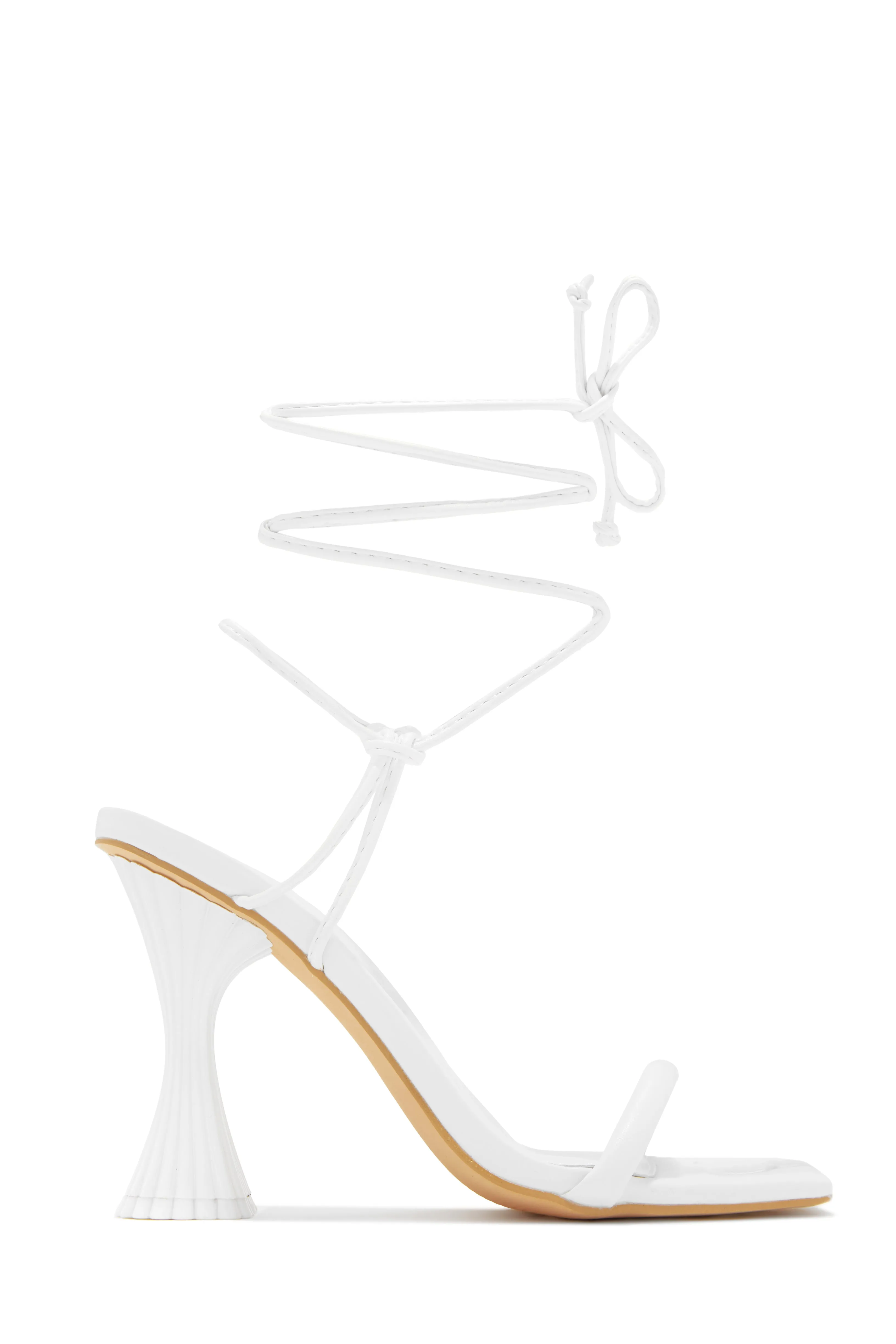 Idalia Lace Up Heels - White