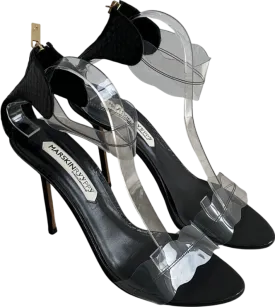 Marskinryypyy Black Pauwau Ankle Strap Heeled Sandals UK 8 EU 41 👠