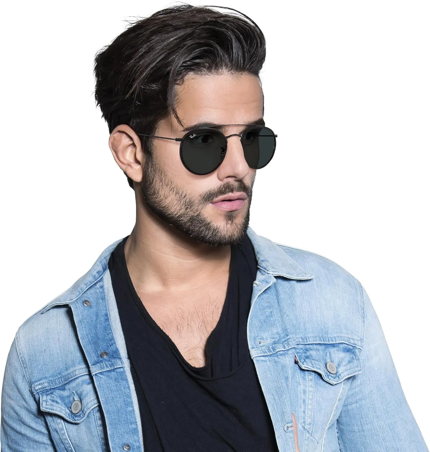 Ray-Ban RB3647N Double Bridge Round Sunglasses