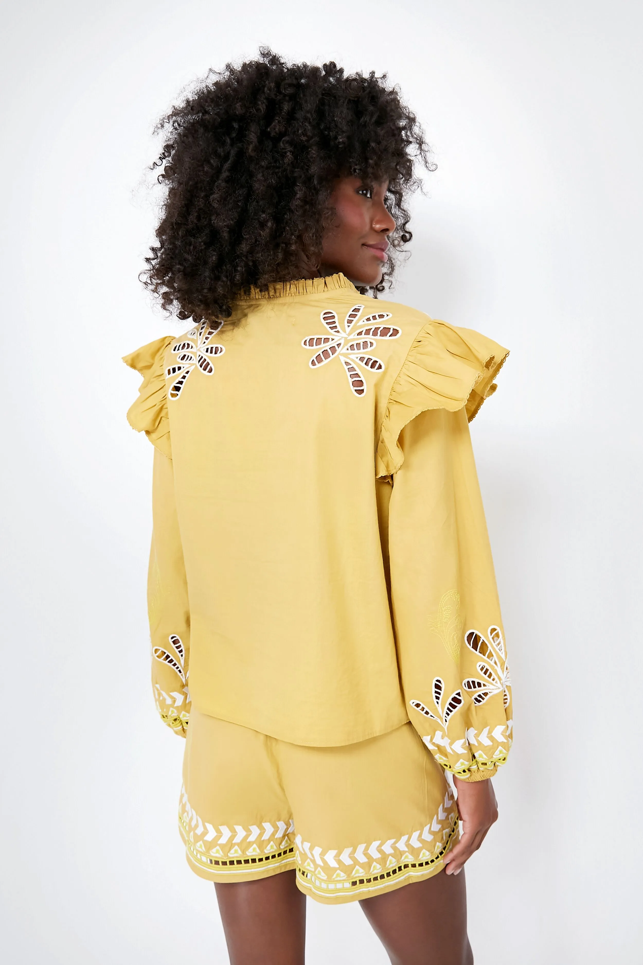 Soumy Olive Dilli Embroidered Blouse
