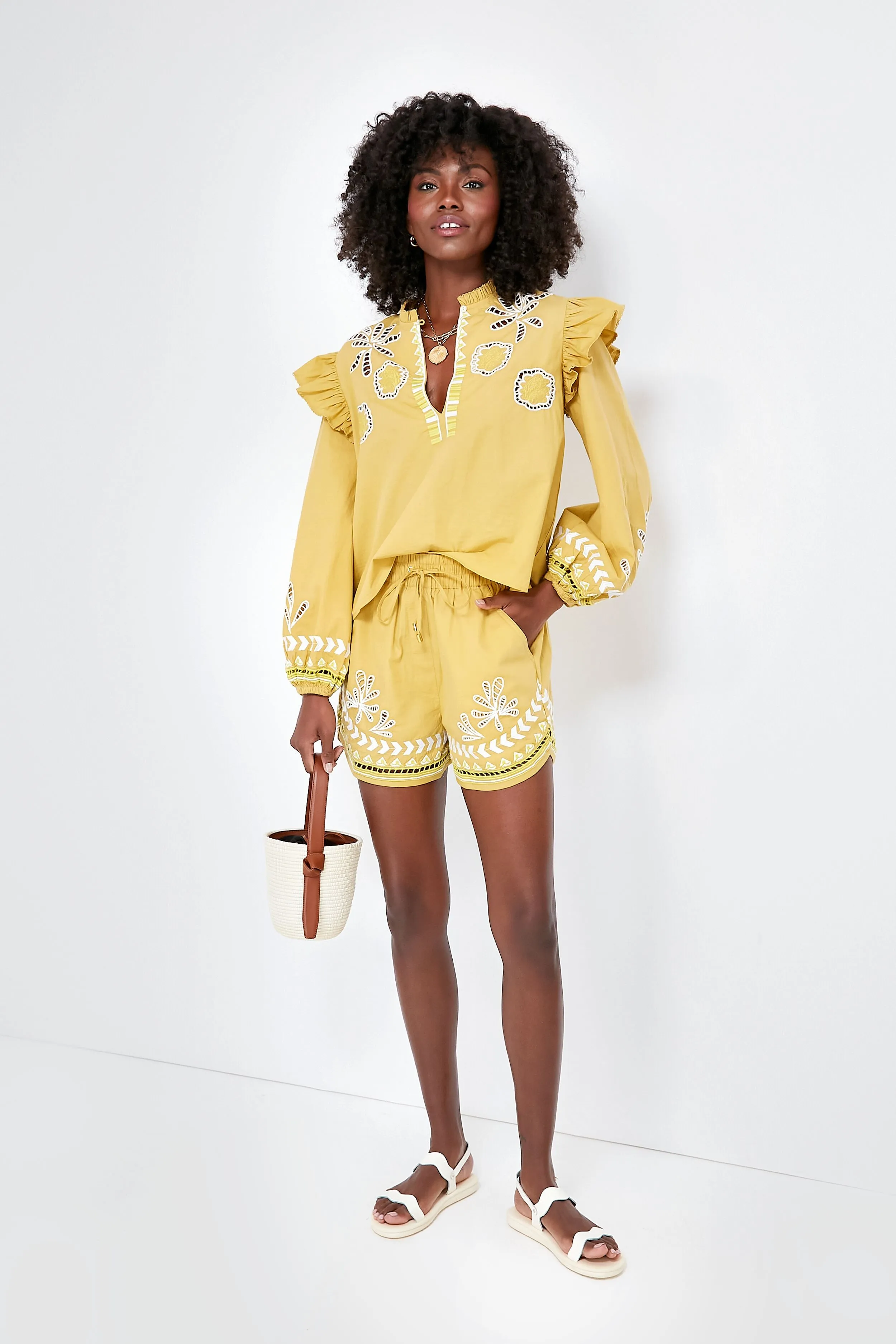 Soumy Olive Dilli Embroidered Blouse