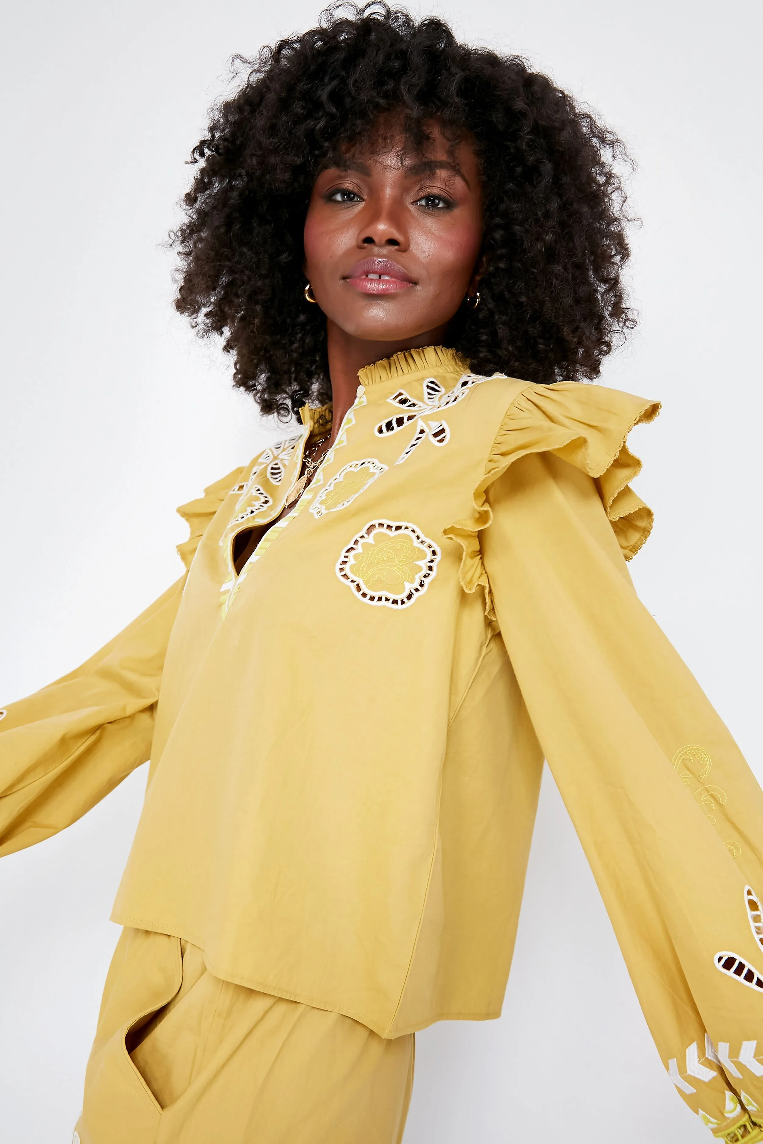 Soumy Olive Dilli Embroidered Blouse