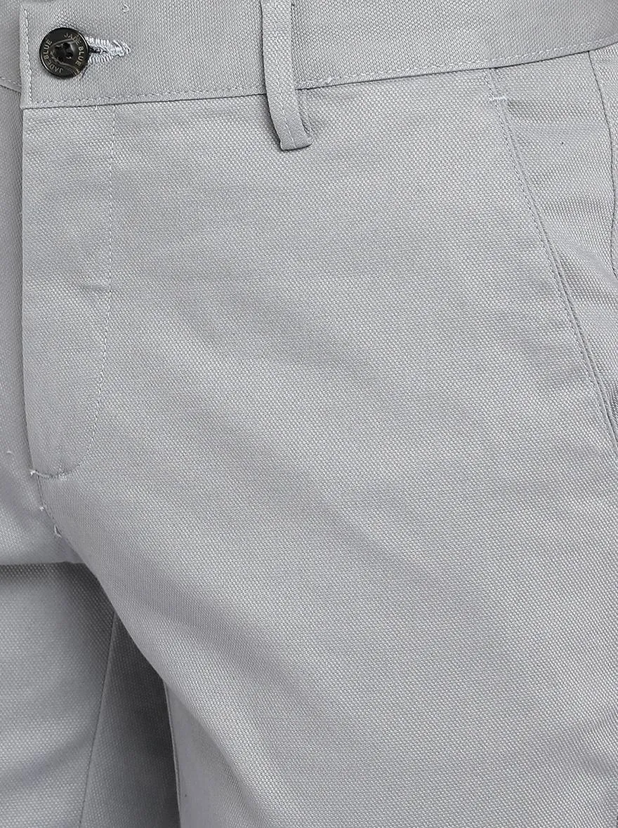Steal Grey Solid Uno Fit Casual Trouser | JadeBlue