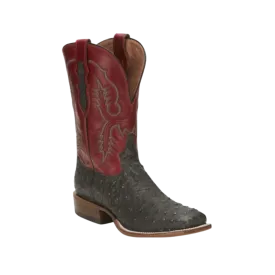 Tony Lama Men's 11 Full Quill Ostrich Cowboy Grey Desert Boots