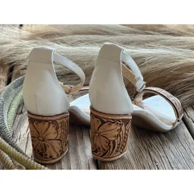 Tooled Heels-White