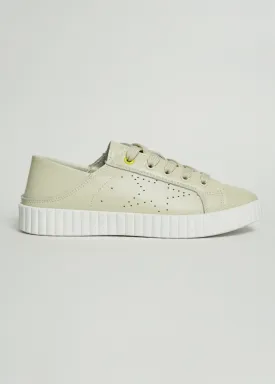 Valentina Leather Sneaker in Beige
