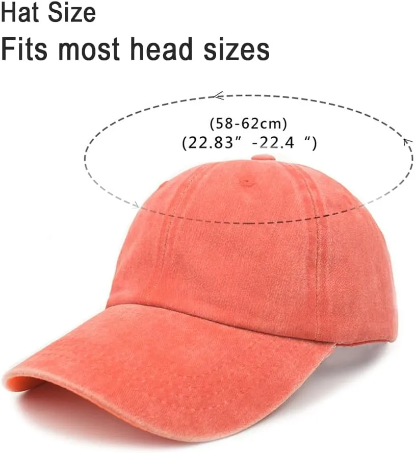 Vintage Baseball Cap for Men Women UPF50  Washed Cotton Low Profile Adjustable Distressed Golf Dad Hat
